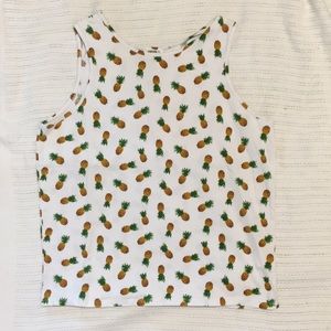 Forever 21 white pineapple tank top